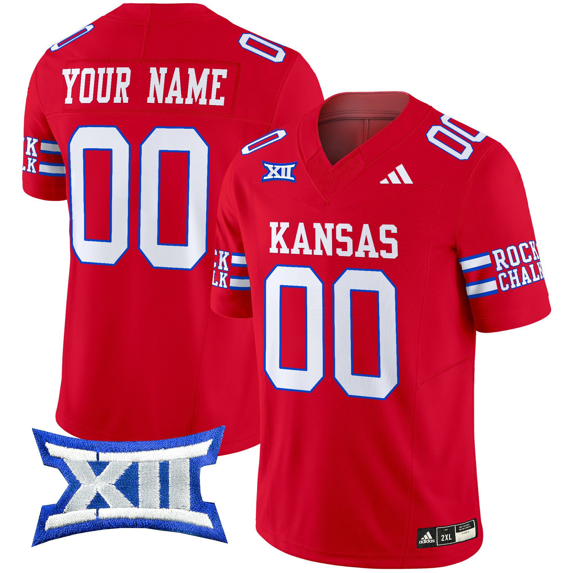 Men Kansas Jayhawks Red 2024 Vapor Limited Custom NCAA Jersey